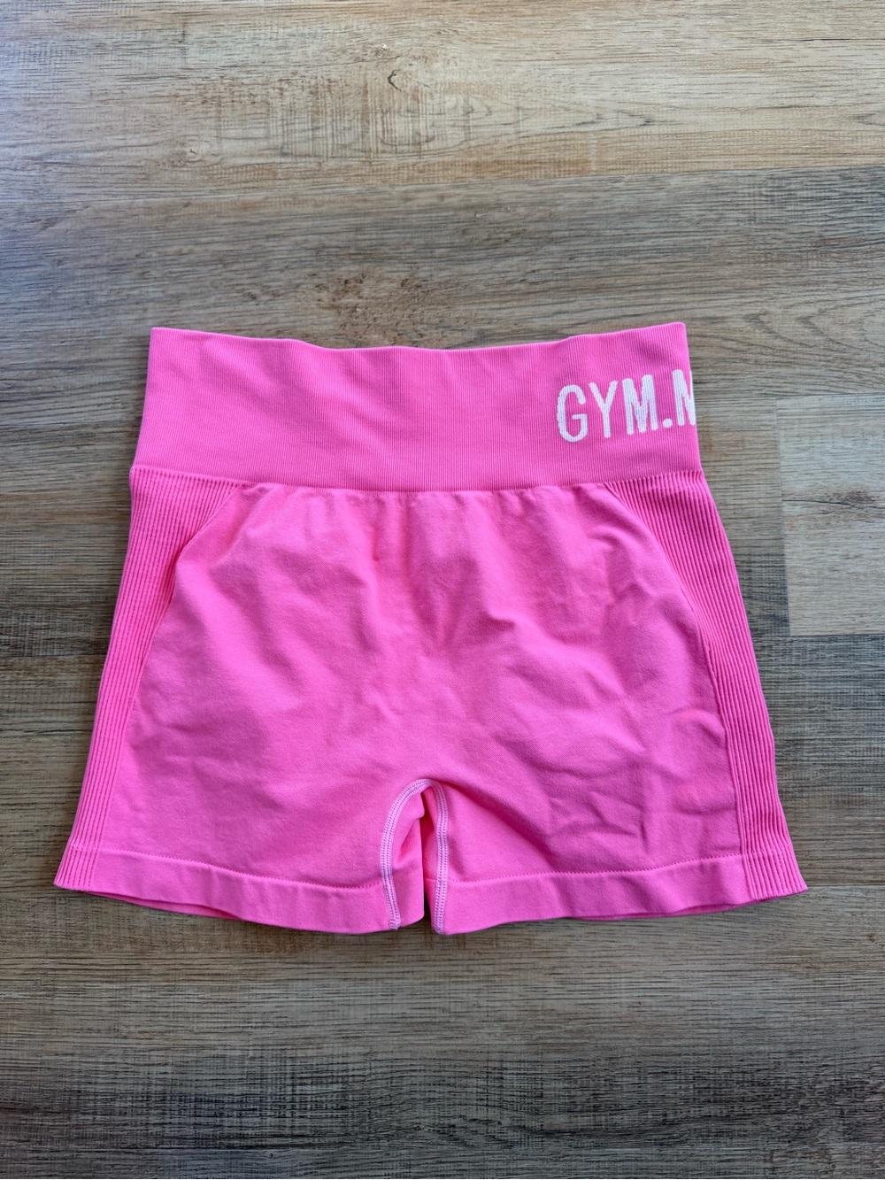 Gym.nute Pink High-Waist Seamless Scrunch Bike Shorts Size XL